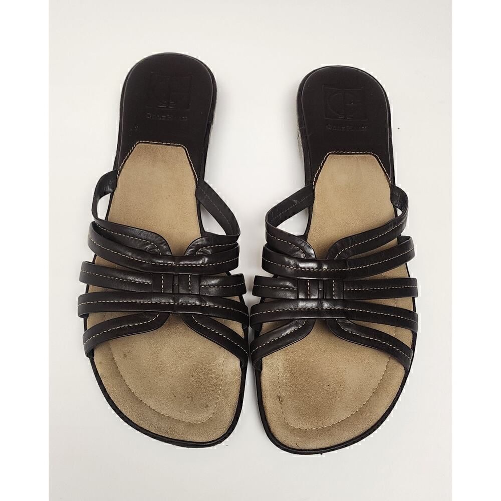 Cole Haan Air Kaitlin Women's Dark Brown Leather Slide Sandals Shoes Size 10AA